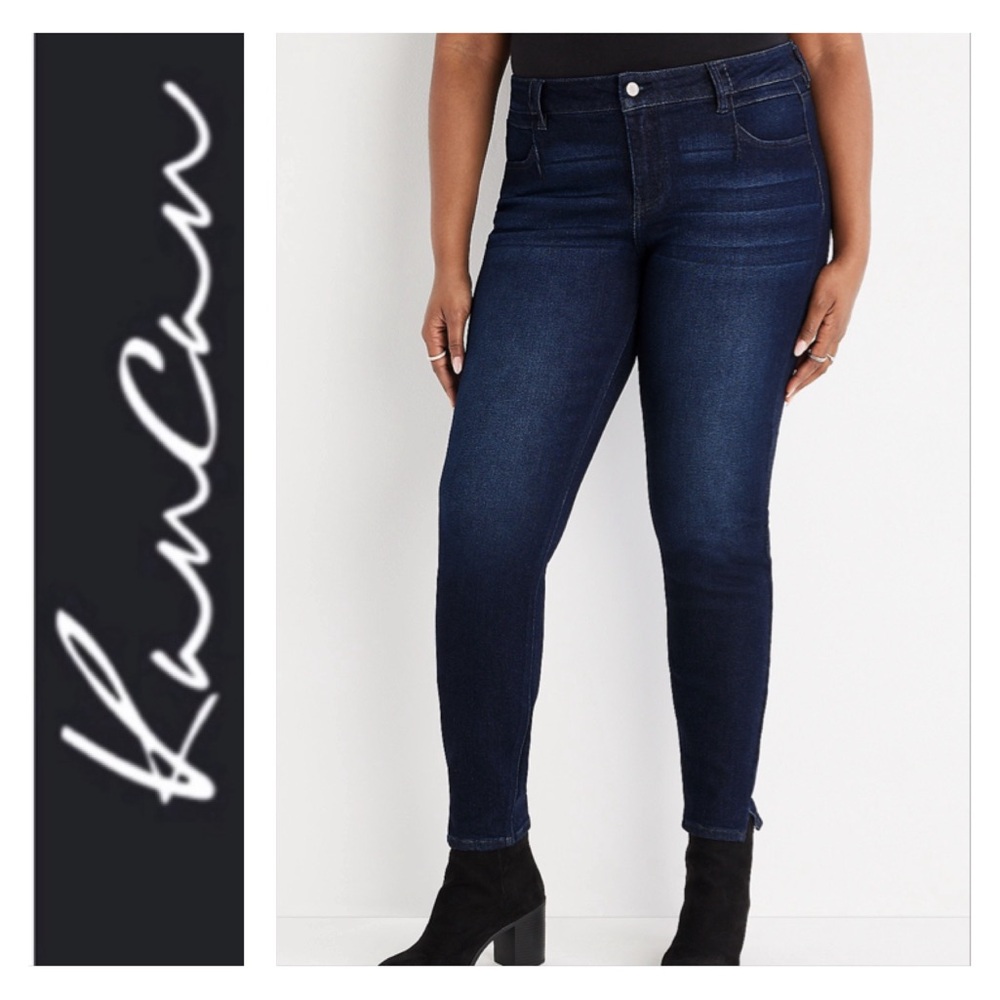 KanCan Maurices Skinny Mid Rise Jeans Plus Sz 22 x 29 Dark Stretch Thick Fabric